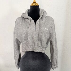 Alphalete grey cropped half zip